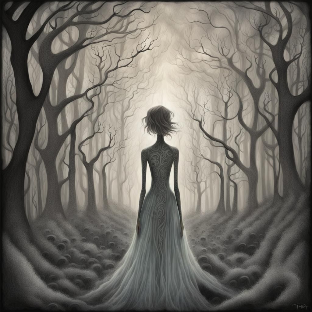 Surreal Woman in Dreamlike Split Composition