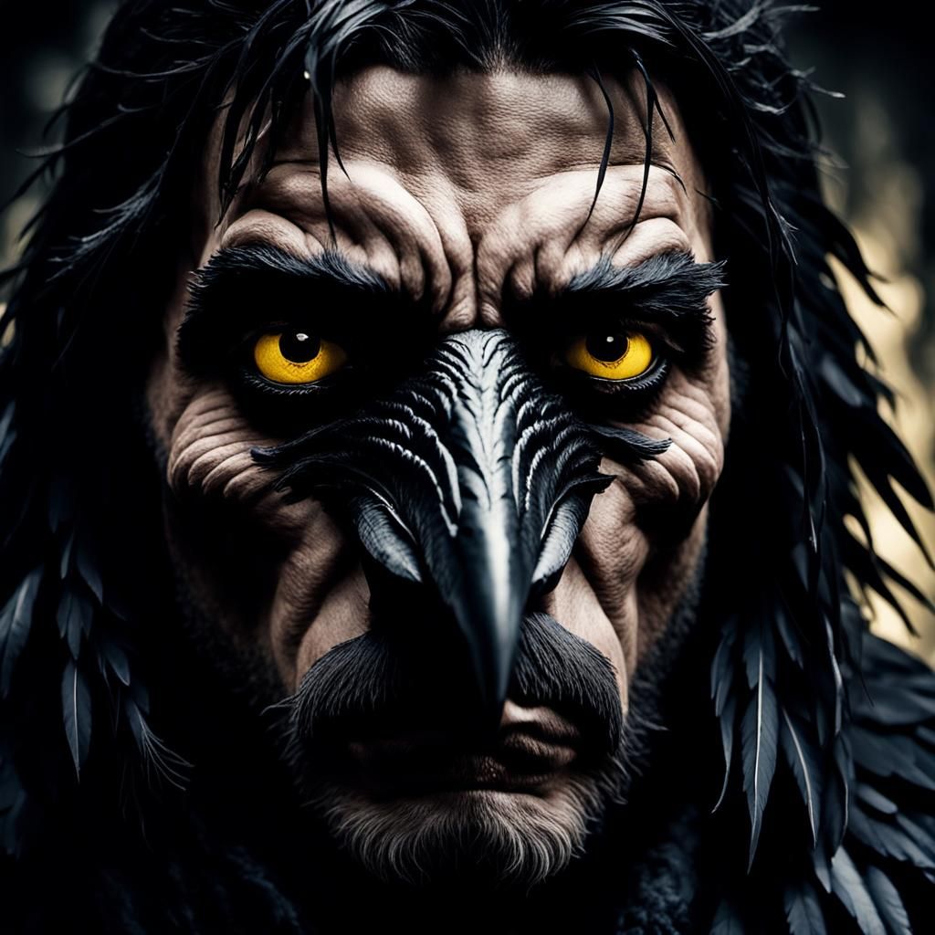 Raven-Themed Portrait in Cinematic Style