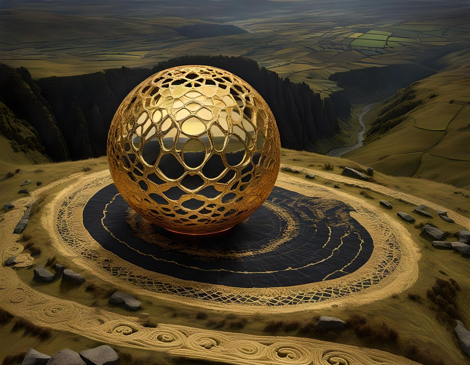 Terraformed Landmark on Long Road in Shabby Chic Style