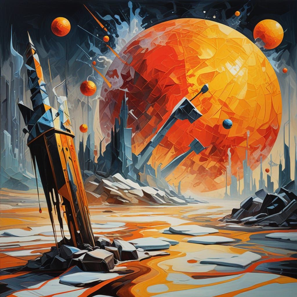 Cubist Masterpiece: Fire and Ice Convergence