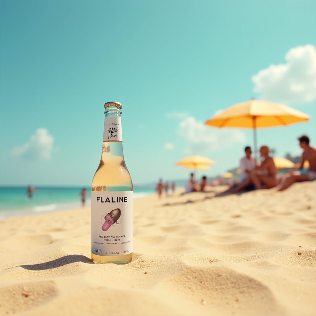 Flatline Water Bottle on Italian Beach