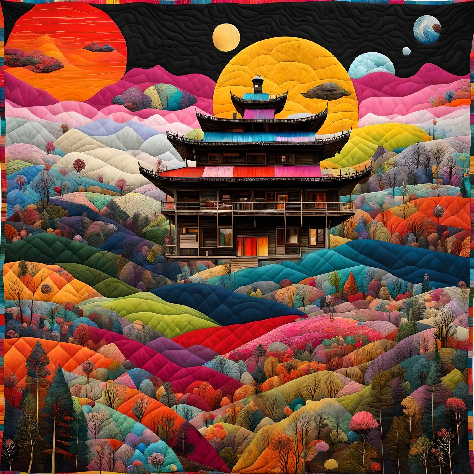 Surreal Quilt Landscape