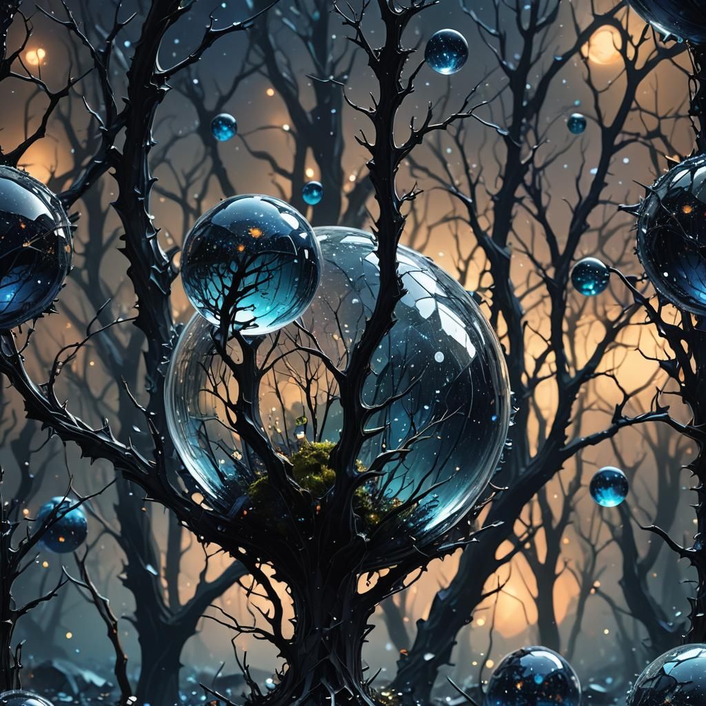 Shattered Earth Forest in Gothic Surrealism