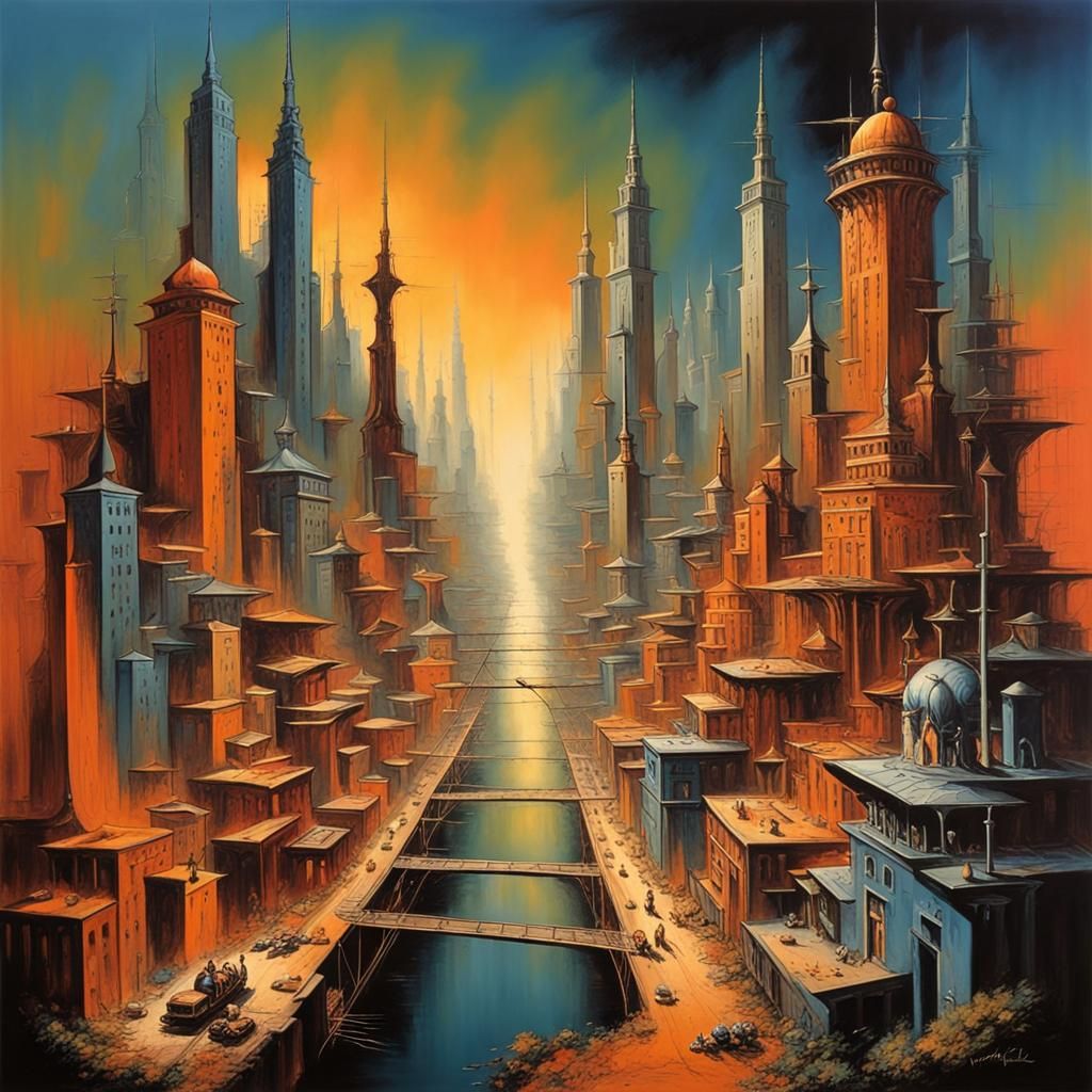 Abstract City Layout in a Fantasy Style