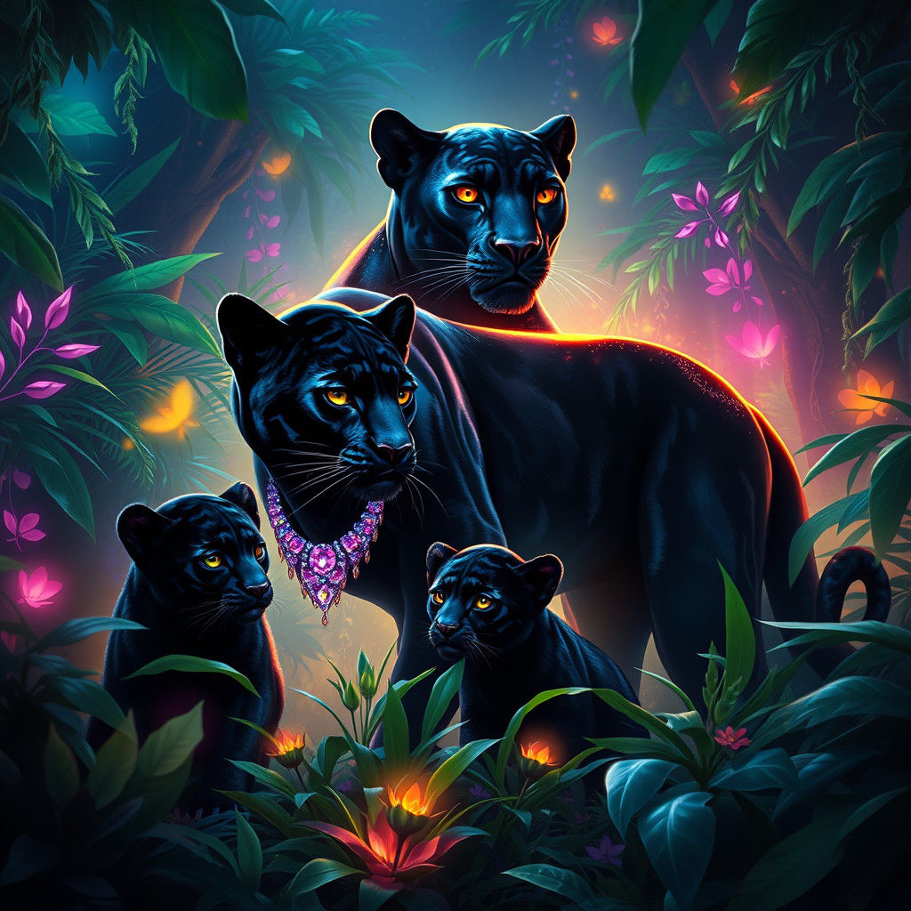 Black Panther Family in Wakandan Jungle