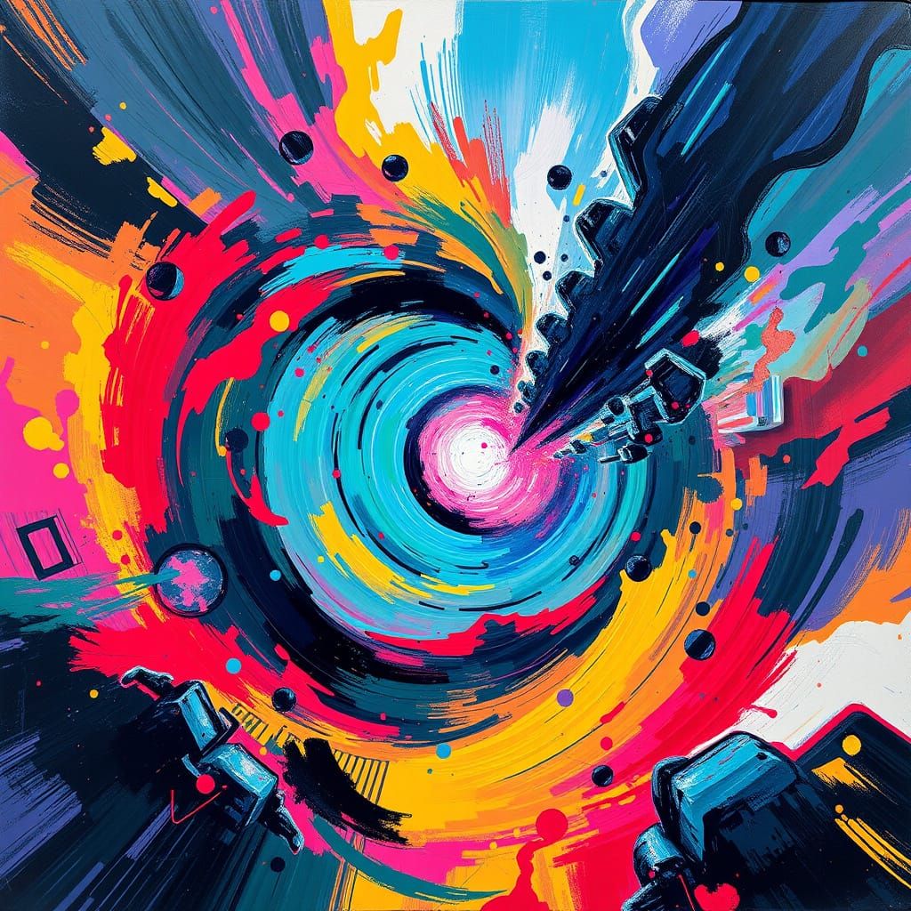 Electric Dreamscape in Cyberpunk Aesthetic