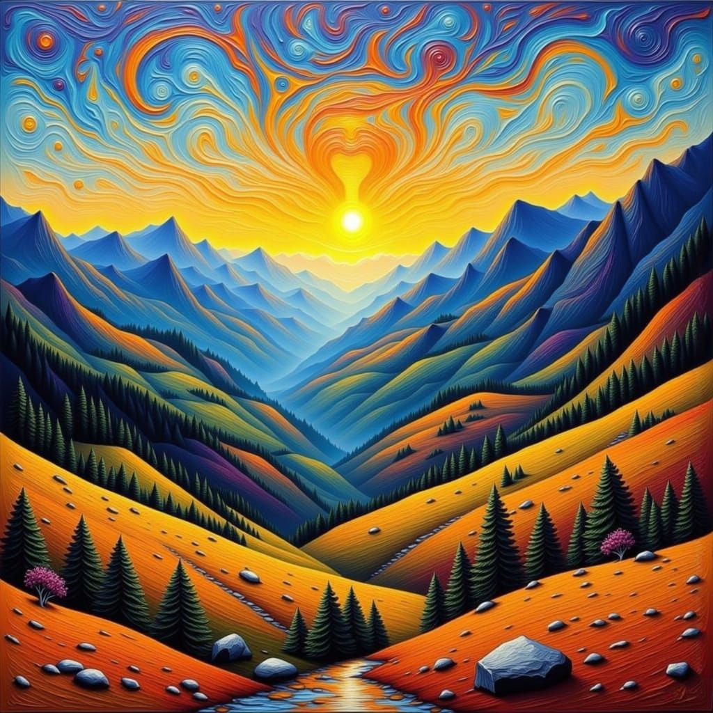 Beautiful Impasto Landscape Painting