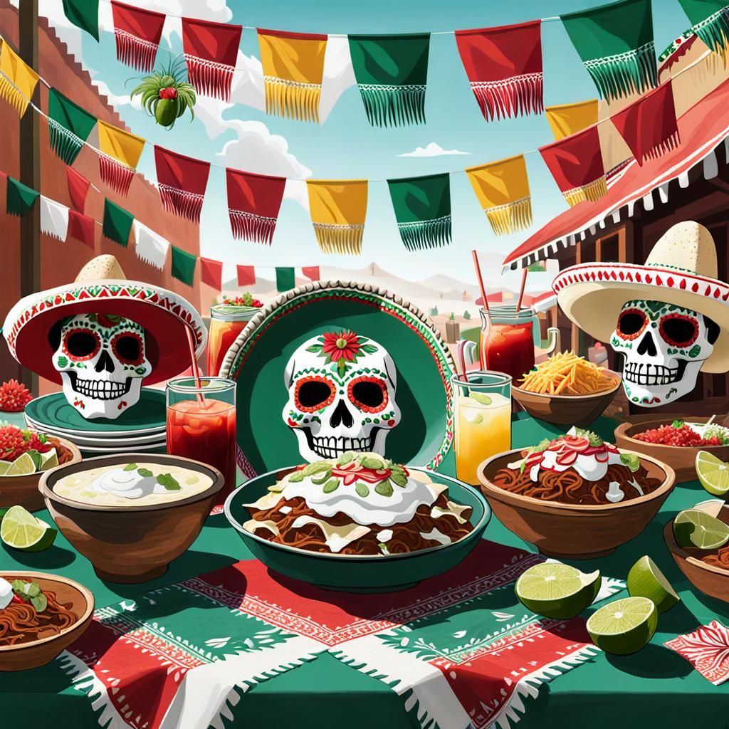 Cinco de Mayo Celebration Feast in Festive Colors