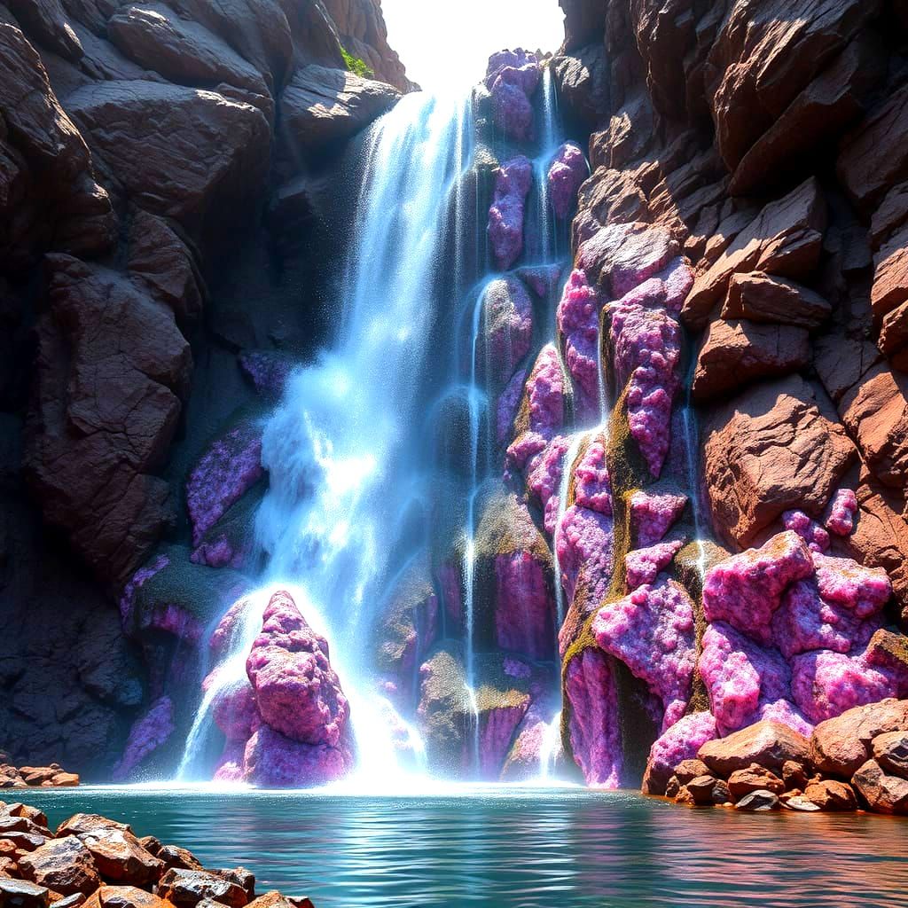 Crystal Waterfall Radiates Electromagnetic Energy in Photo R...