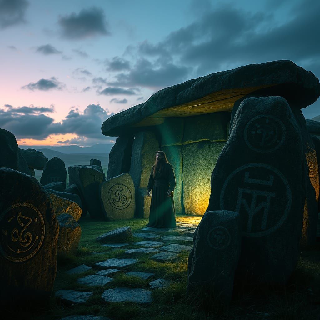 Mystical Druid at Flagstones Enclosure in Dorset