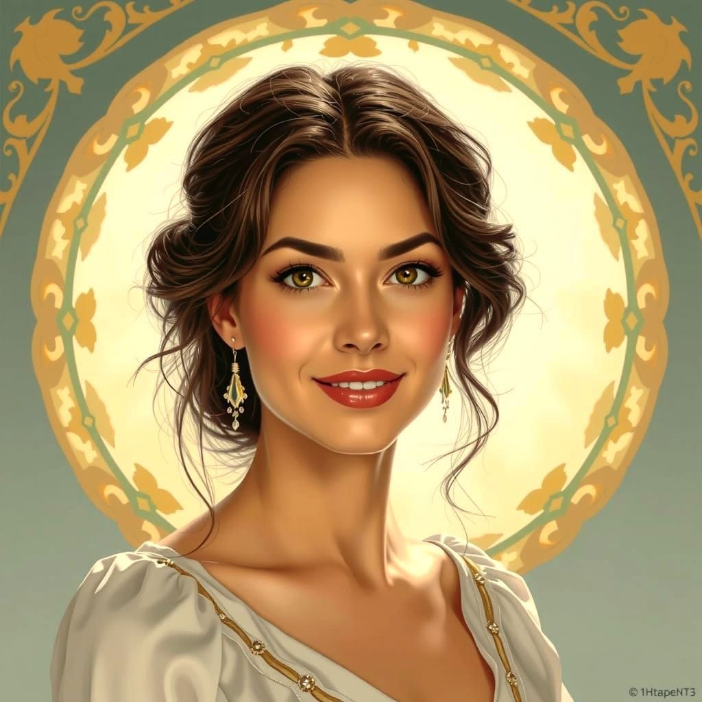 Gentle Middle-Aged Woman in a Soft Smile