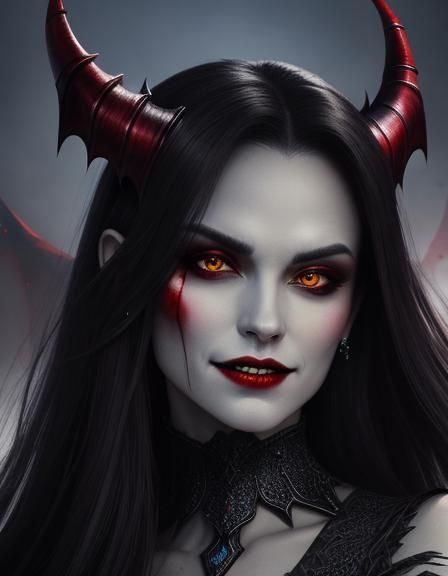 Mesmerizing Vampire Goddess with Alluring Gaze
