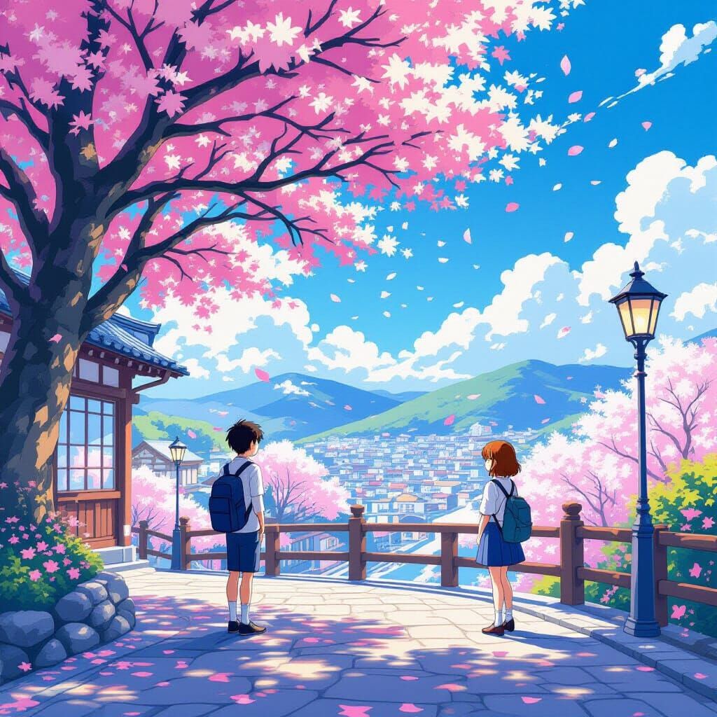 Anime Key Visual of Friend in Studio Ghibli Style