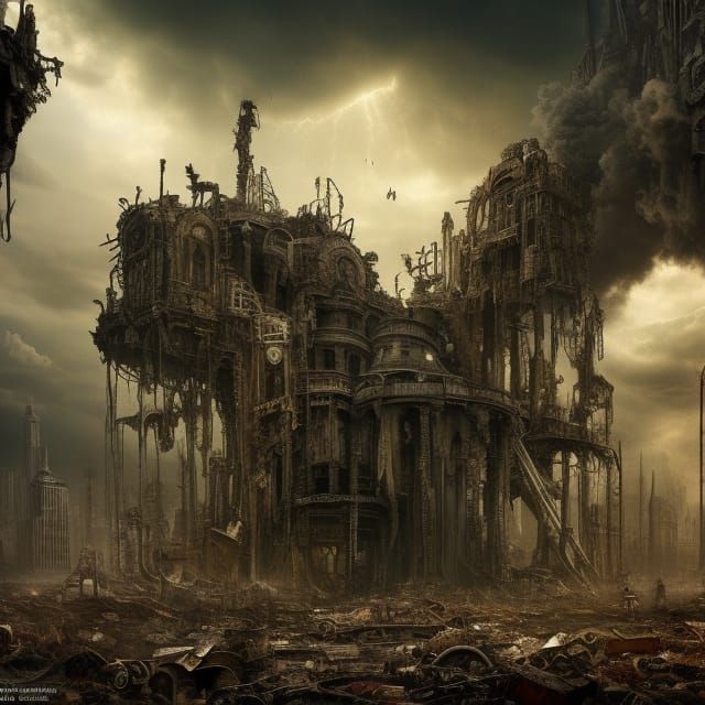 Apocalyptic Carnival of Rust: Digital Matte Painting