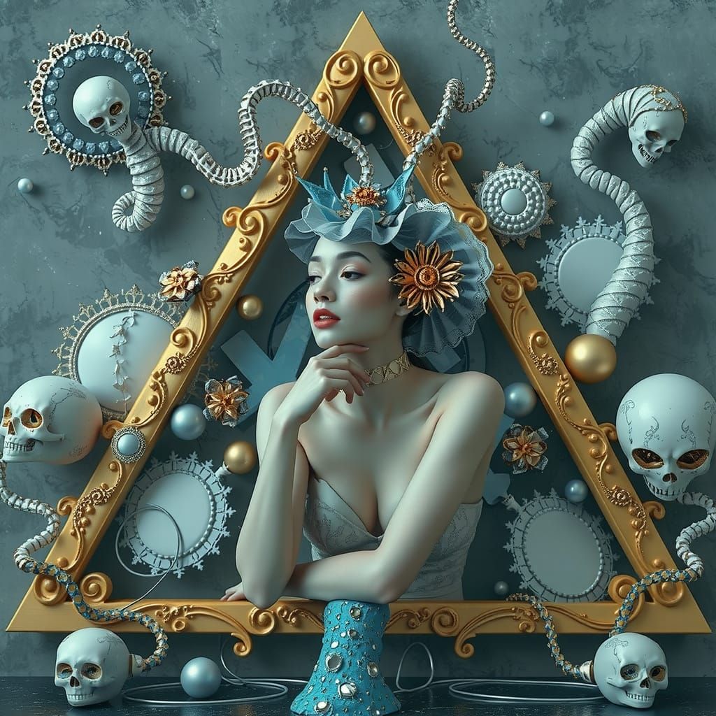 Psychedelic Surrealism in Hyperrealistic 3D Scene