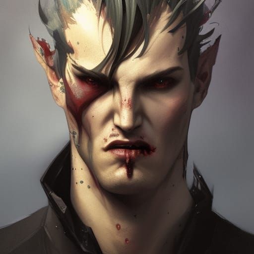 Vampire Clan Gangrel Portrait in Hyperdetailed Style