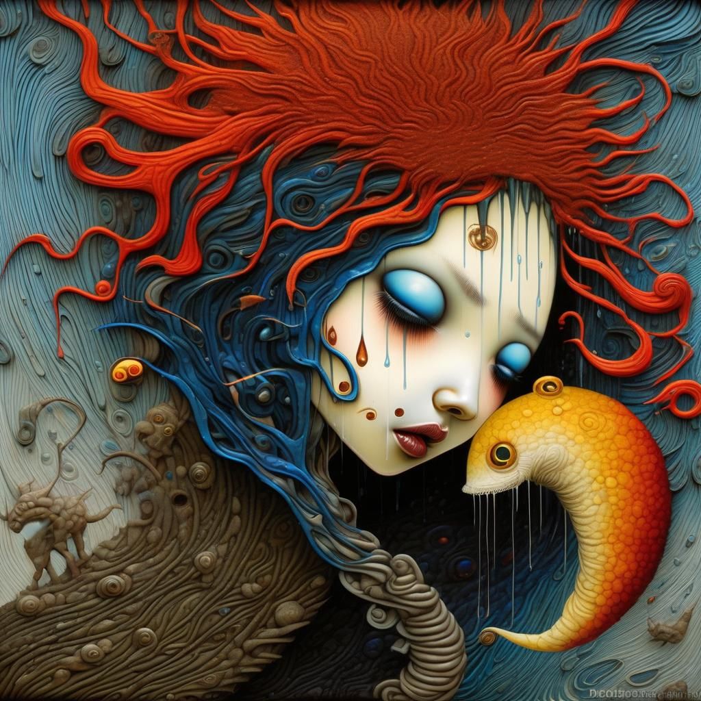 Nightmare Rain: Expressionist Impasto Painting