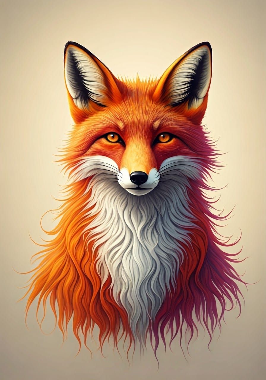 Iridescent Rainbow Wool Fox Sculpture