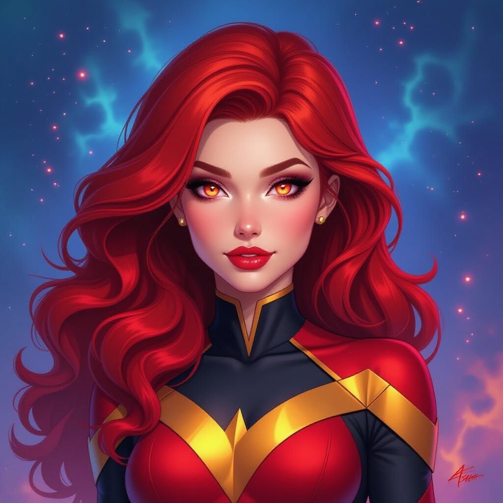 X-Men Offspring Art: Redhead with Cosmic Powers