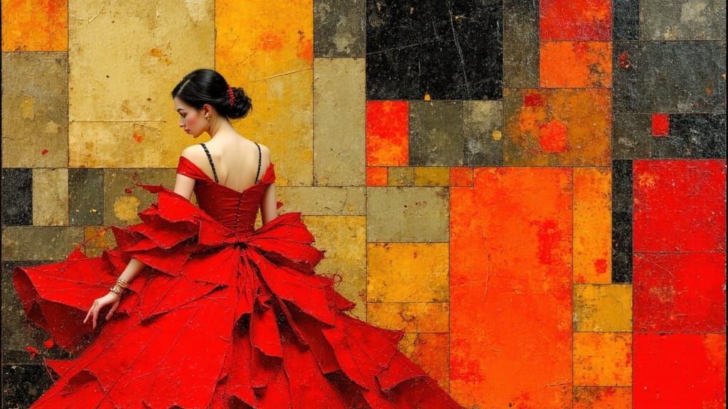 Elegant London Princess Portrait in Oil and Encaustic Style