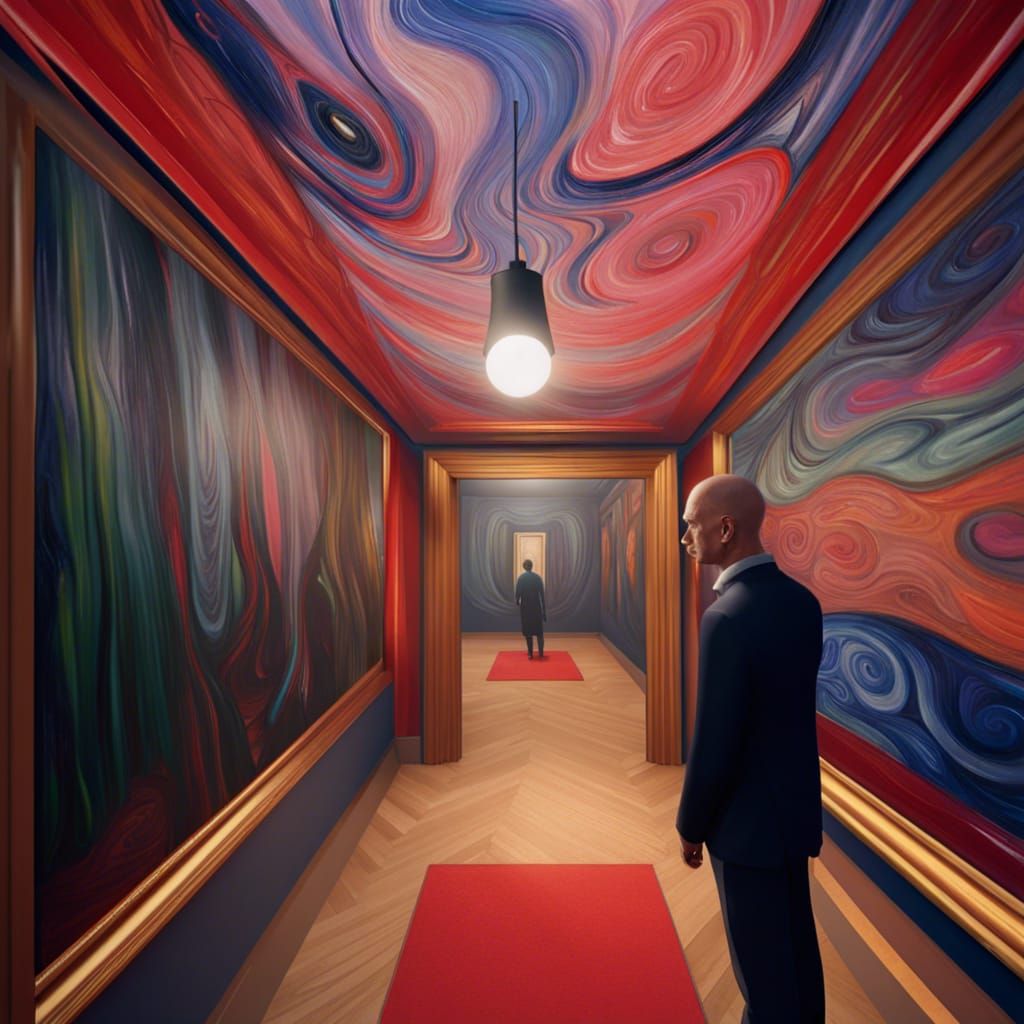 Expressionist Painting of a Distressed Figure