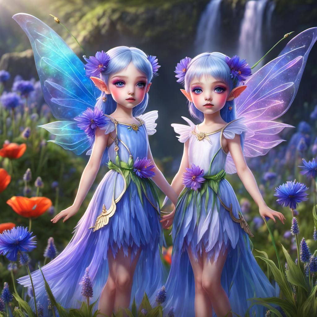 Ethereal Flower Elves with Wings in 24K Resolution