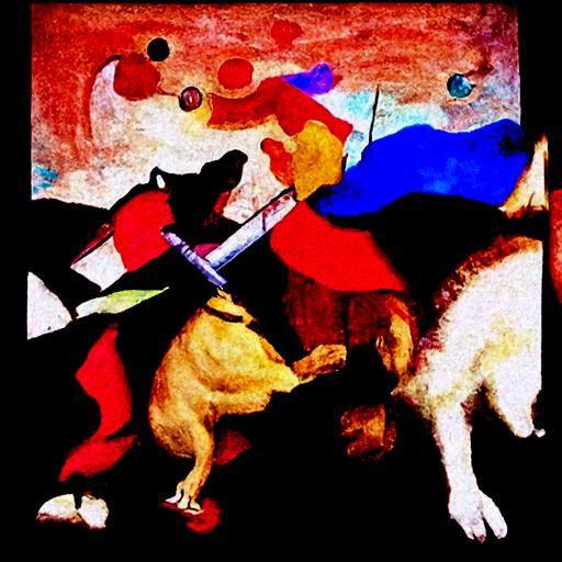 Abstract Dogs of War: Kandinsky Renaissance Style