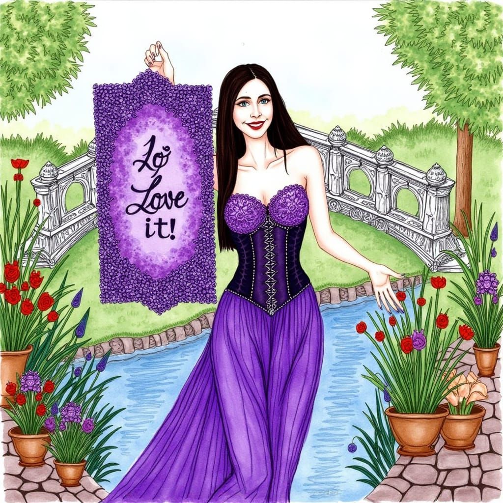 Gothic Sorceress in Opulent Garden