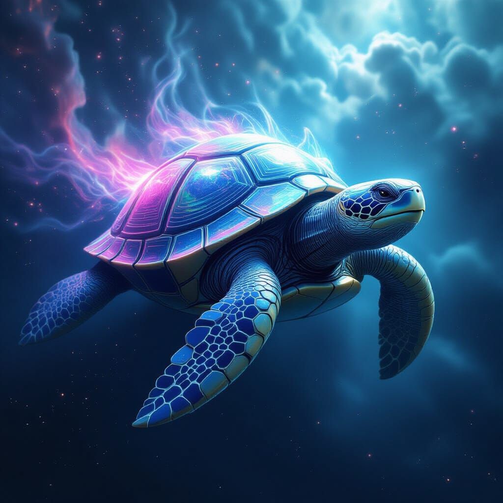 Ancient Space Turtle Drifting Through Nebulae