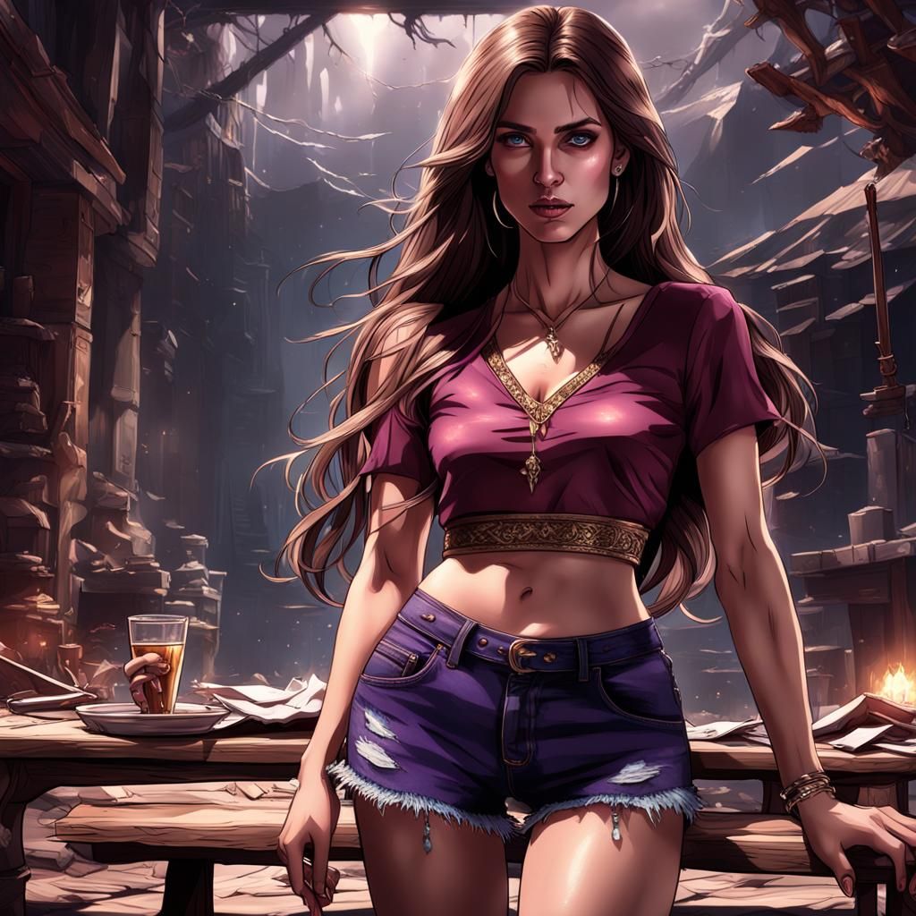 Pretty Woman in Dark Fantasy Style