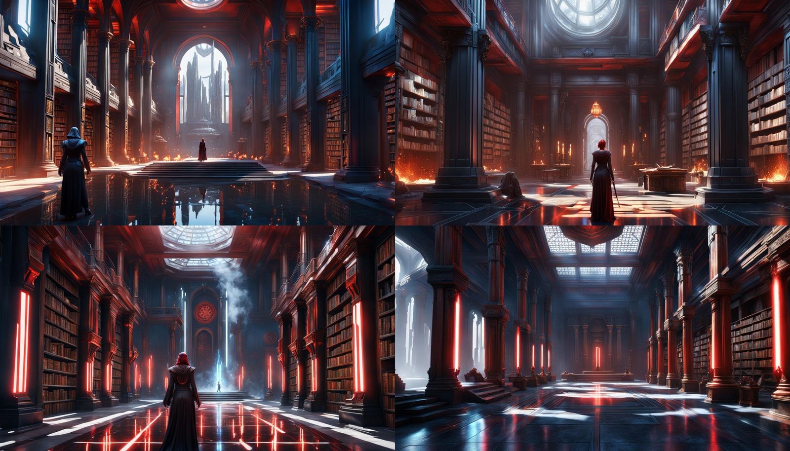 Star Wars Library with Jedi and Sith Elements