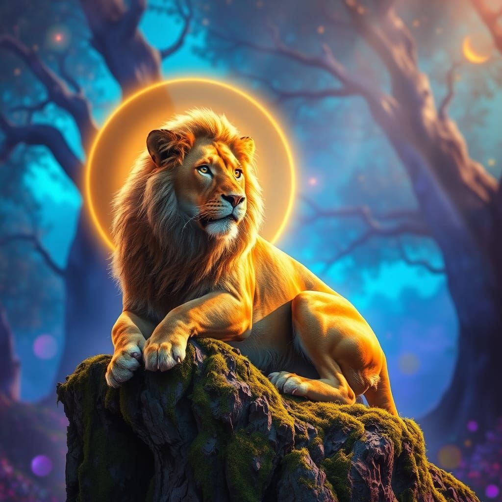 Lioness in a Dreamlike Realm, High-Fantasy Concept Art