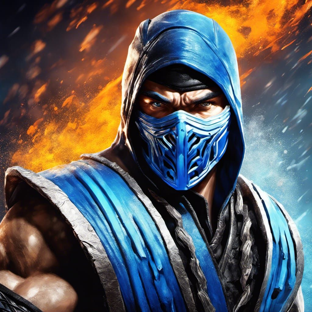 Hyperrealistic Sub-Zero Splash Art Portrait