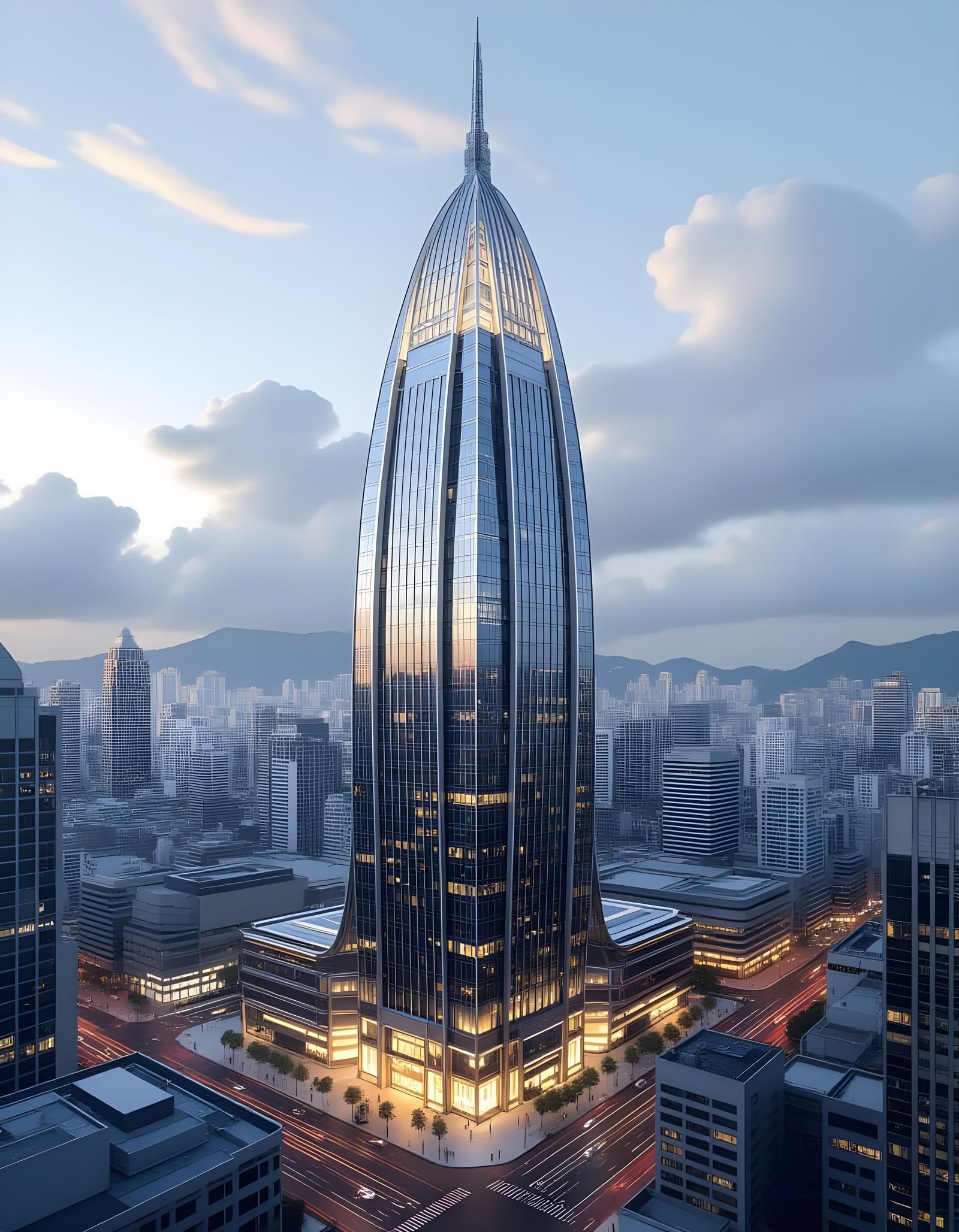 Art Deco Building with Calatrava Spire