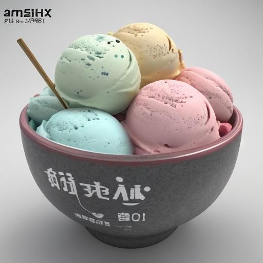 Hyperrealistic Ice Cream in 3D Anime Style