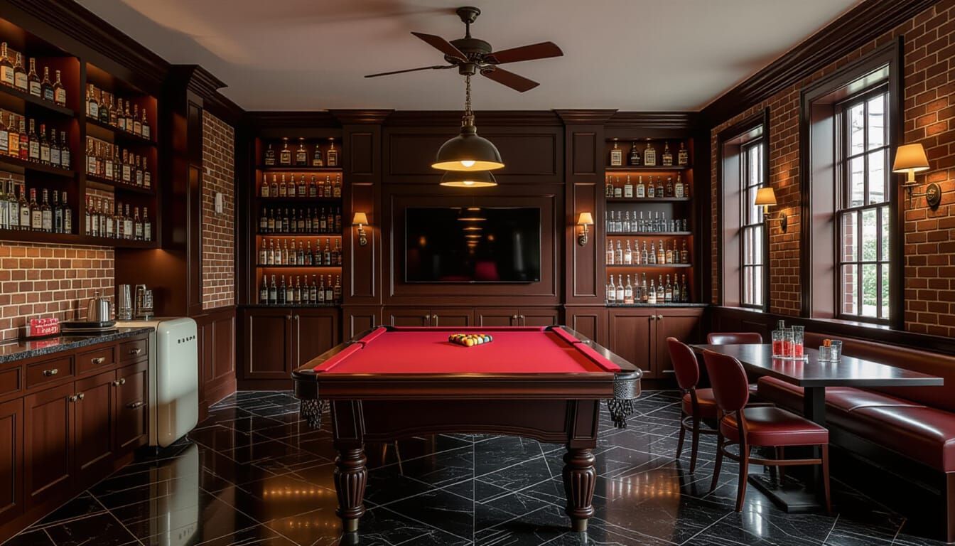 Victorian Billiards Room with Vintage Decor