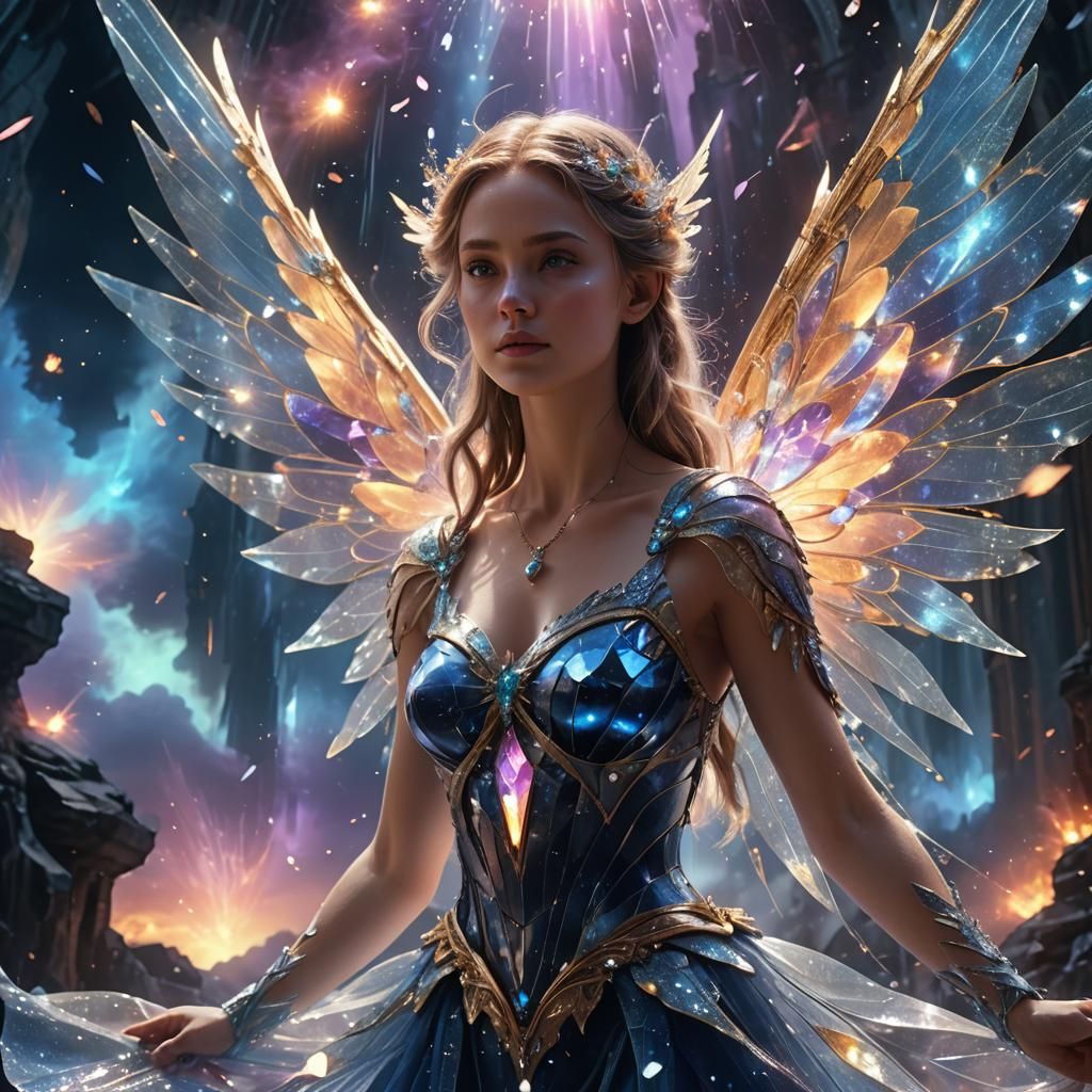 Celestial Fairy Bound to Crystal: Digital Matte Painting