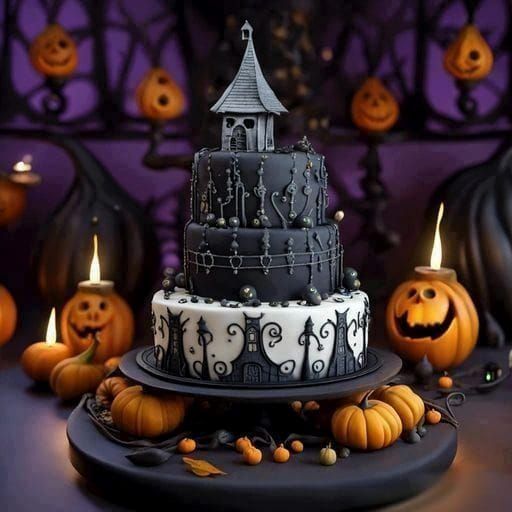 Nightmare Before Christmas Wedding Cake, Burtonesque Art