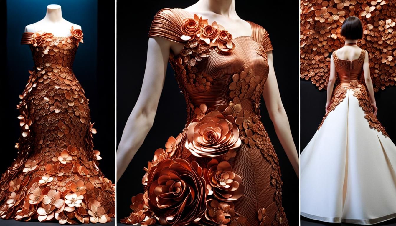 Copper Flower Dress in Surrealist Style