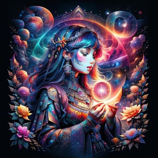 Holographic Astral Cosmic Illustration in 8k Resolution