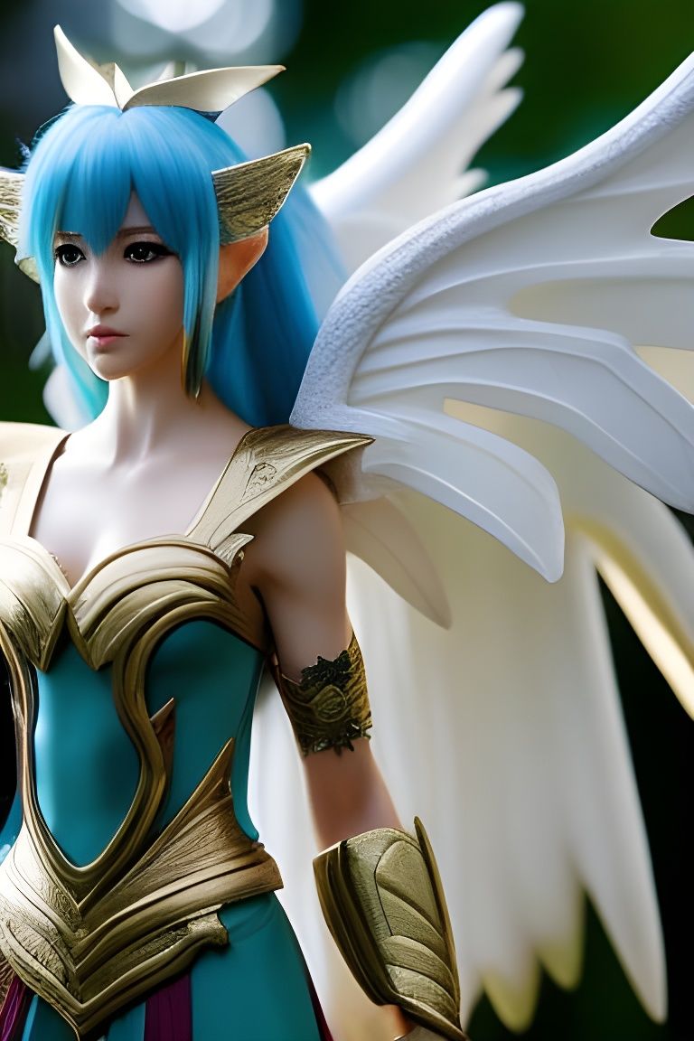 Ethereal Angel Elf Portrait in Fairycore Style