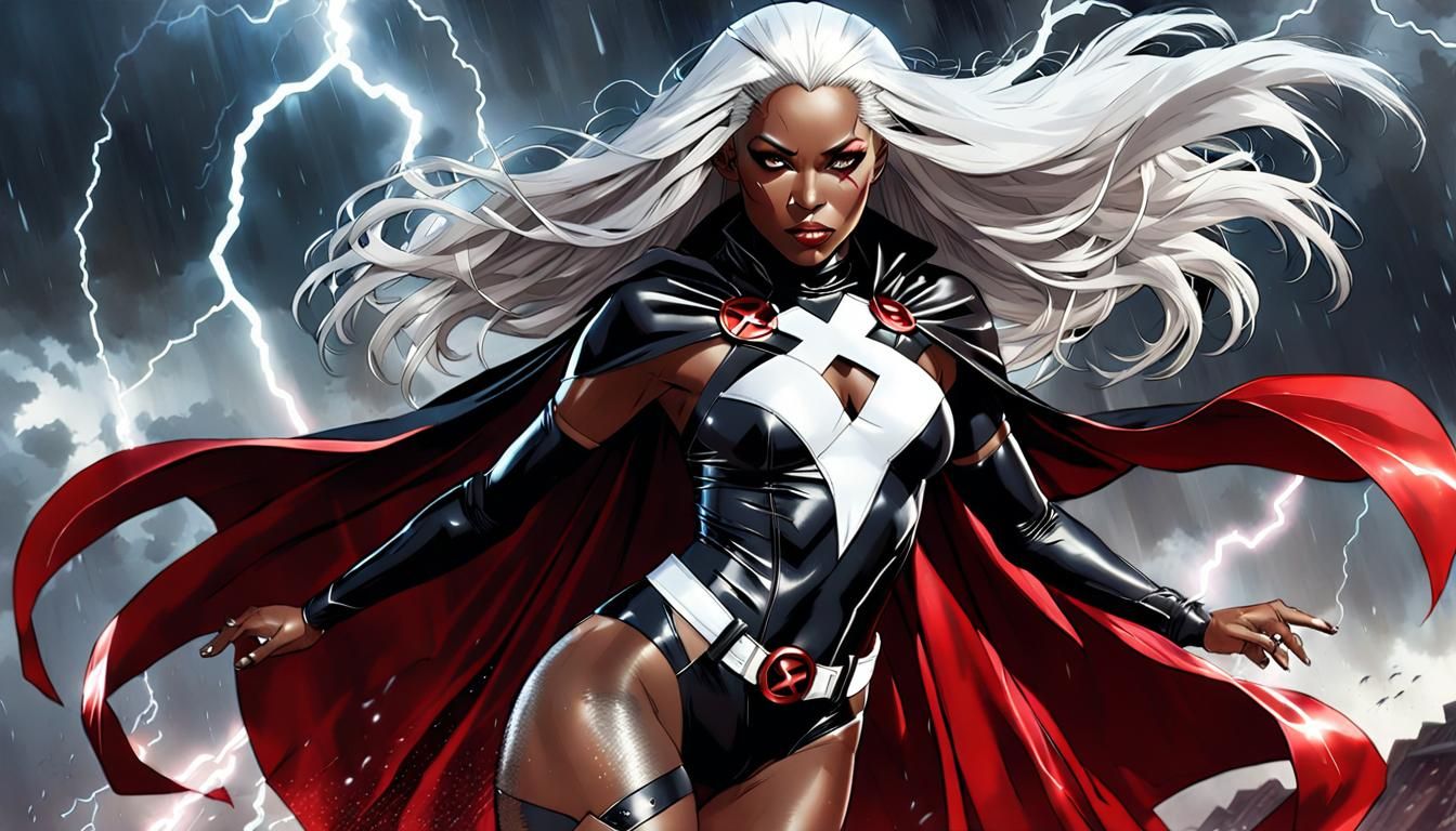 Storm of X-Men in Flying Action Pose