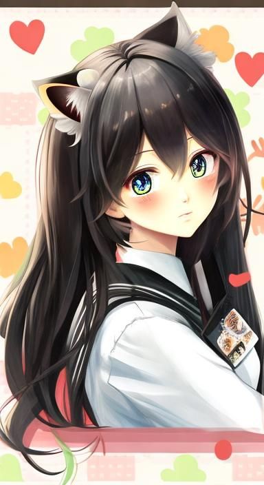 Anime Cat Girl Character Portrait