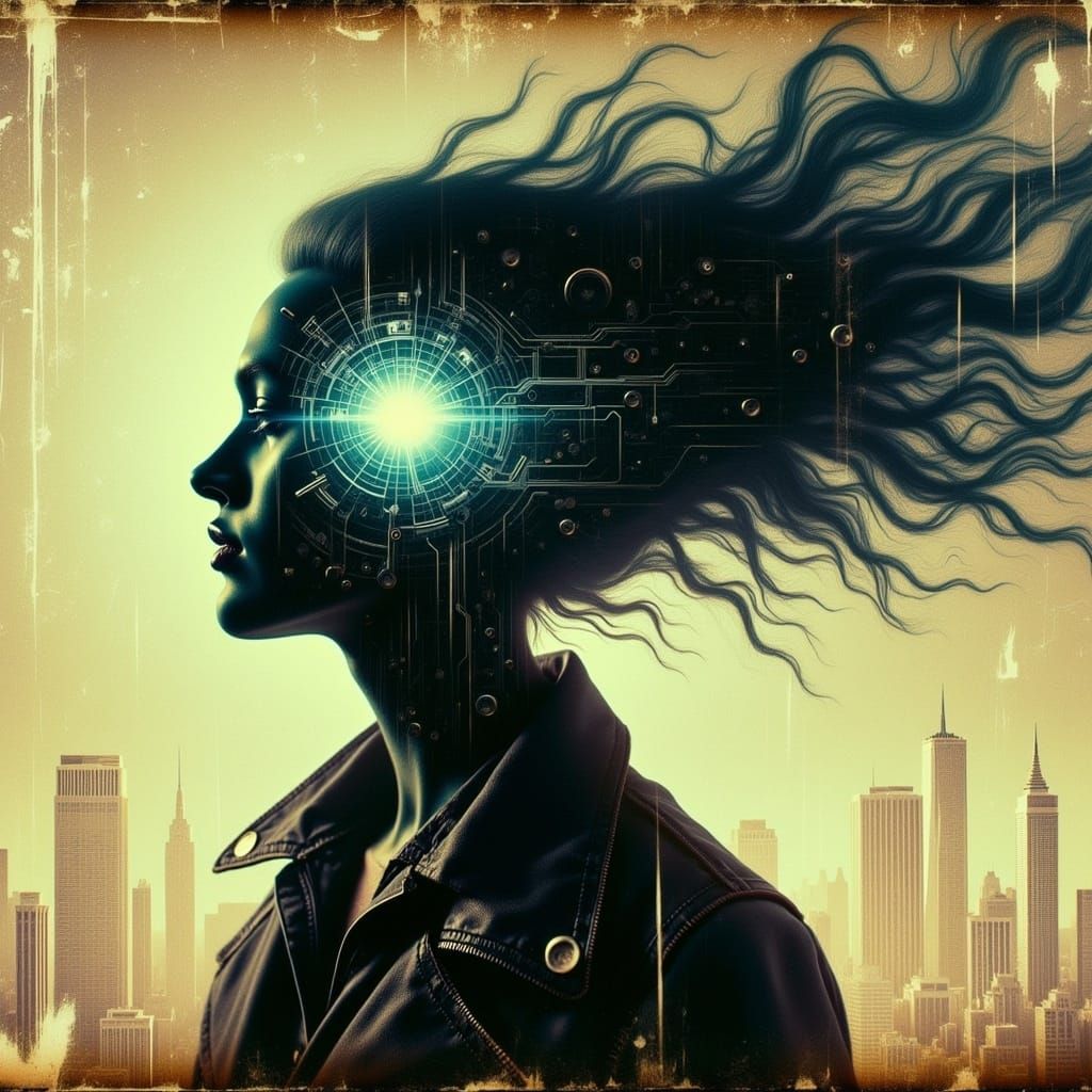 Retro Grunge Image of Healing After Heartbreak