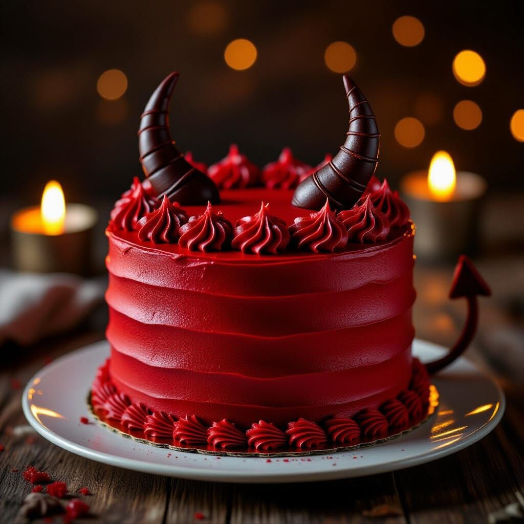 Devilish Red Velvet Cake with Chocolate Details