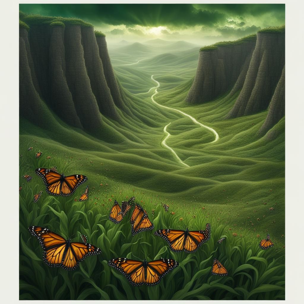 Monarch Butterflies Emerge in Digital Matte Painting