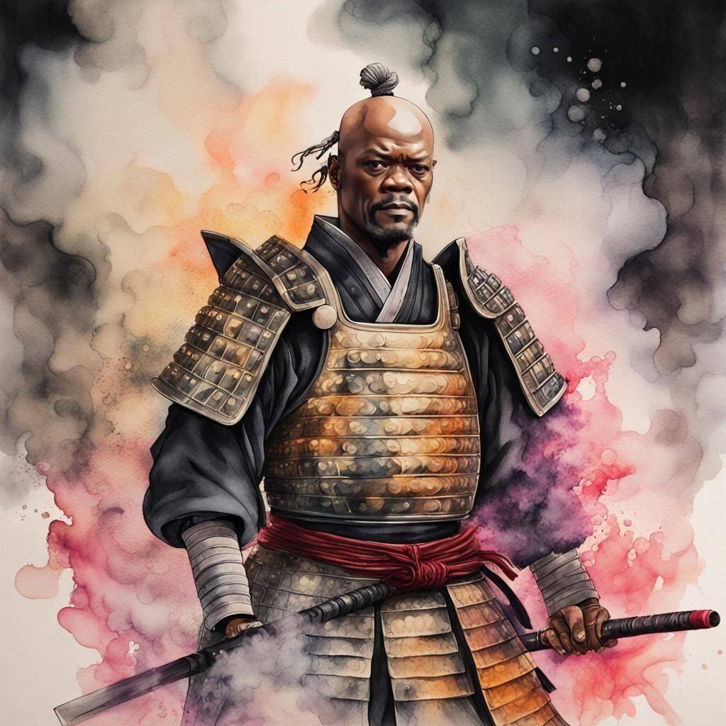 Samuel L Jackson as Samurai in Manga Style