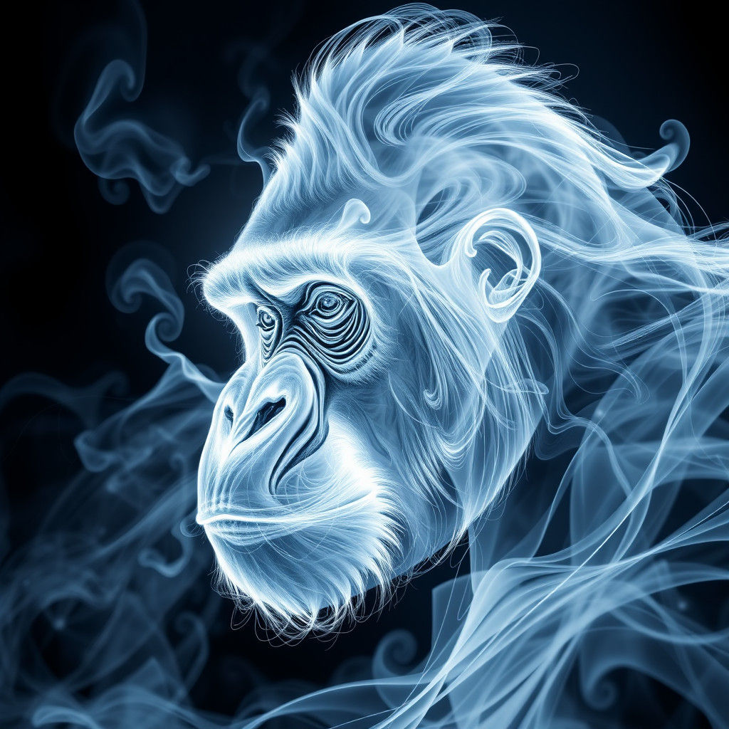 Ethereal Gorilla Portrait in Picasso-Inspired Style