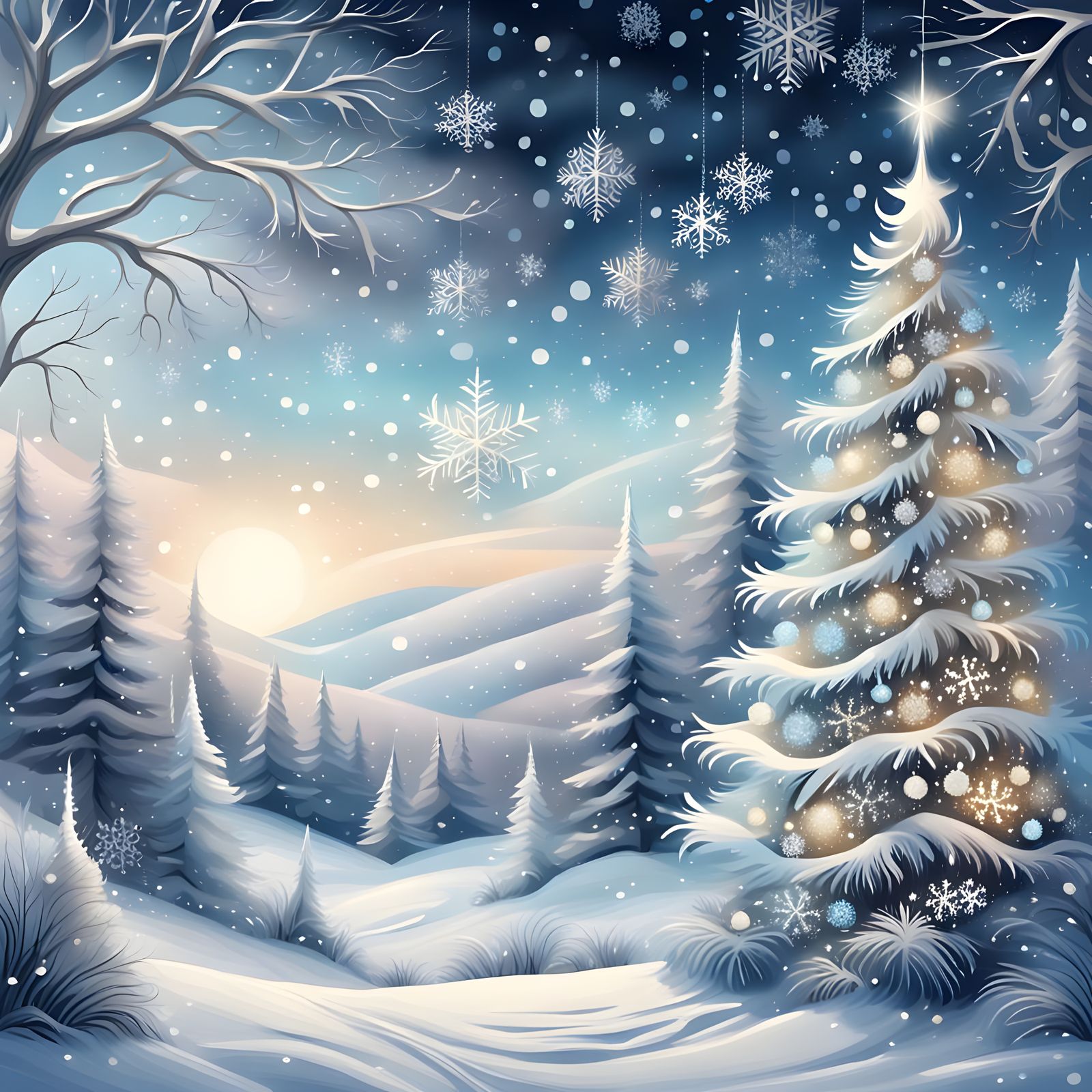 Silver Ombré Christmas Tree Design