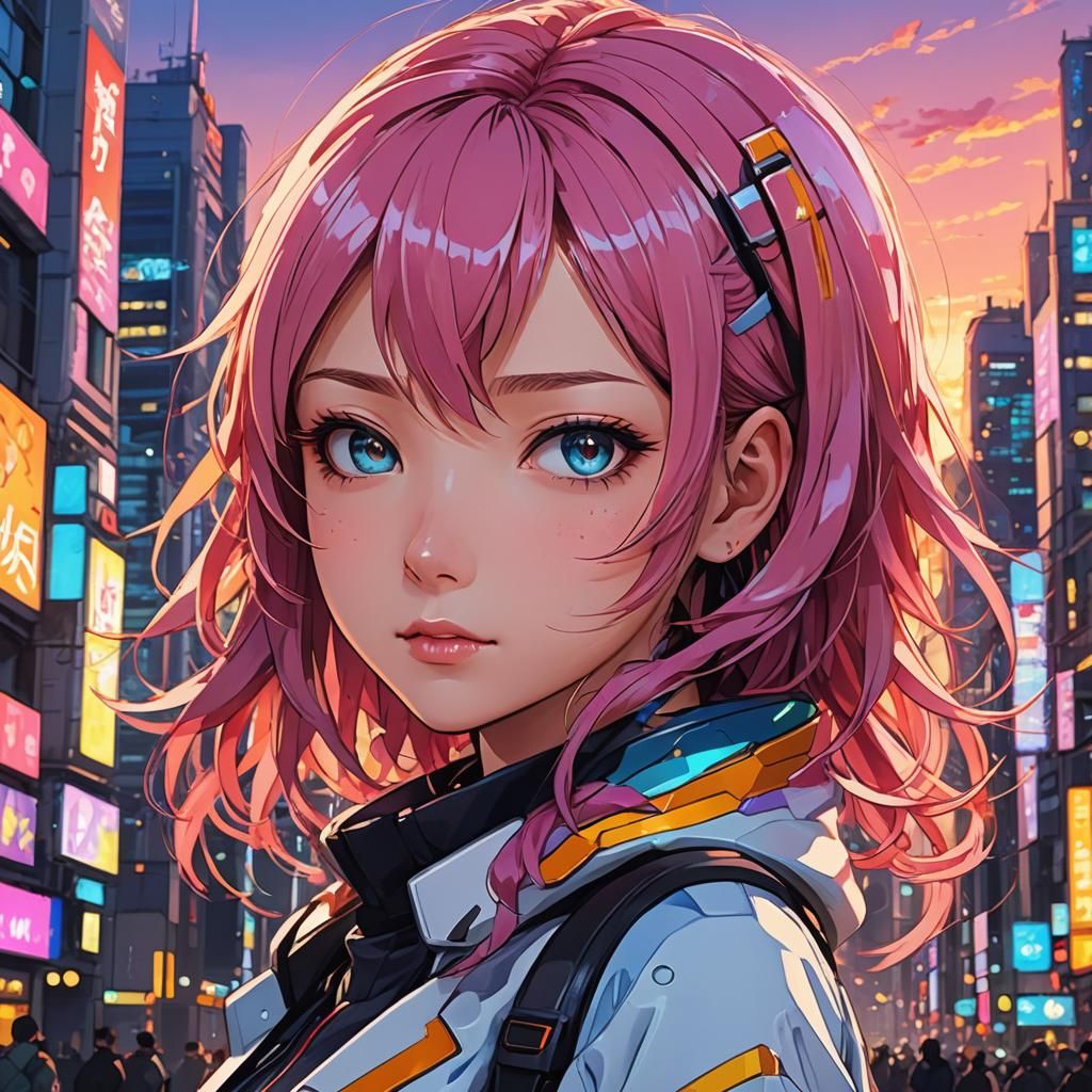 Teto Portrait in Vibrant Anime Style